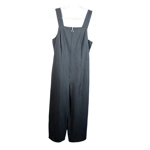 Club Monaco Welsea Jumpsuit Overalls Black Cropped Wide Leg Ribbed Zipper 12 - Picture 2 of 8